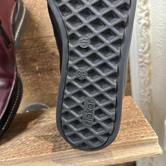 Rieker Ankle Booties 2 tone Leather Wool Lined Side Sz 8.5 - Picture 7 of 8